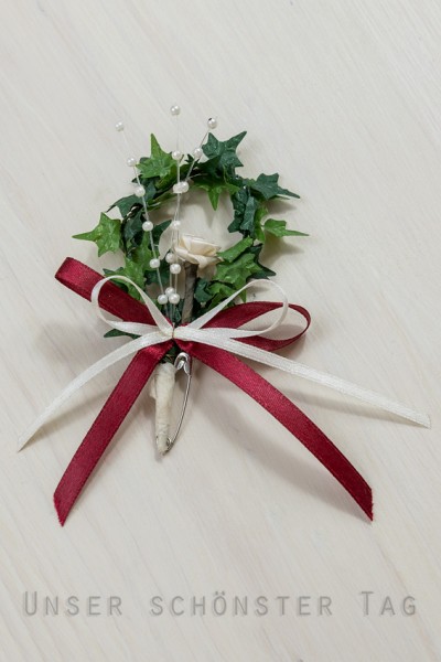 Gästeanstecker "Miriam" zur Hochzeit im 10er Set AS0017 - bordeaux