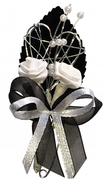 Gästeanstecker zur Hochzeit AS0021 im 10er Set Gothik - schwarz