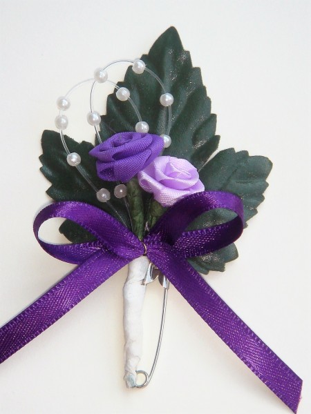 Gästeanstecker "Steffi" zur Hochzeit im 10er Set AS0028 - lila