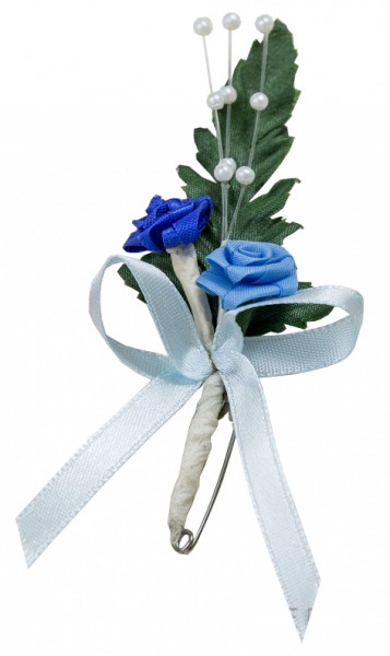 Gästeanstecker " Julia " zur Hochzeit im 10er Set AS0029 - hellblau, blau