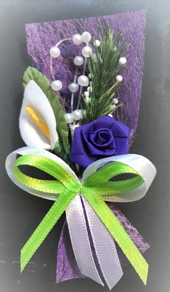 Gästeanstecker "Mandy" zur Hochzeit im 10 er Set AS0034 - lila, grün