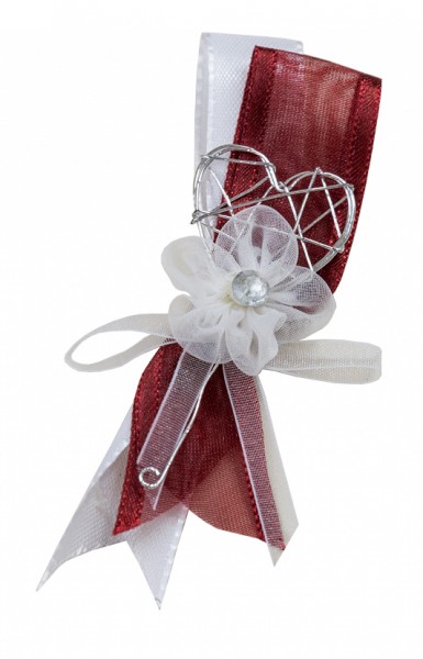 Gästeanstecker "Lea" zur Hochzeit im 10er Set AS0043 - bordeaux