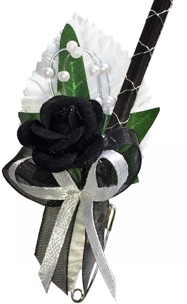 Hochzeitsanstecker zur Hochzeit im 10er Set AS0045 Gothik - schwarz, weiß
