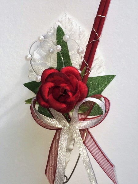 Gästeanstecker "Dani" zur Hochzeit AS0046 im 10er Set - bordeaux