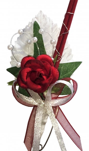 Gästeanstecker "Dani" zur Hochzeit AS0046 im 10er Set - bordeaux