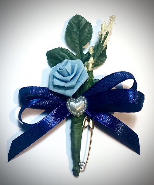 Gästeanstecker "Tamara" zur Hochzeit AS0060 blau, hellblau - 10 Stück Anstecker, Hochzeitsbüscherl