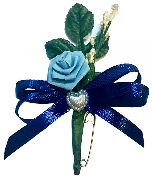 Gästeanstecker "Tamara" zur Hochzeit AS0060 blau, hellblau - 10 Stück Anstecker, Hochzeitsbüscherl