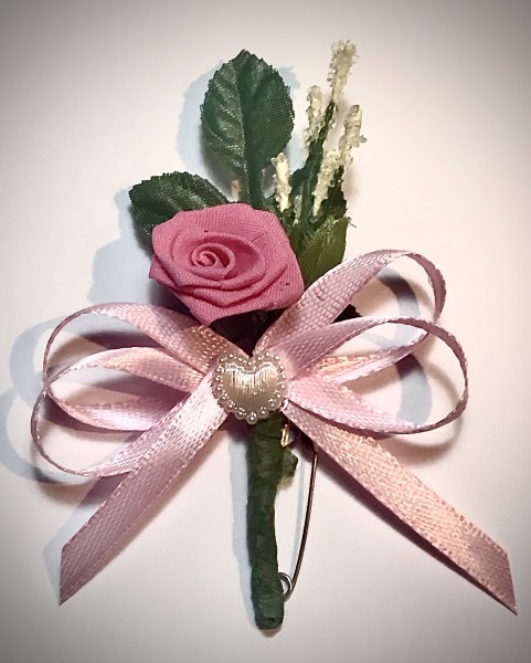 Gästeanstecker "Tamara" zur Hochzeit AS0060 rosa - 10 Stück Anstecker, Hochzeitsbüscherl
