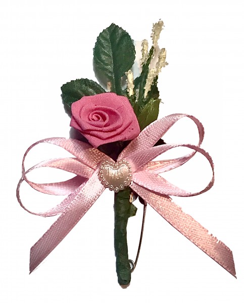 Gästeanstecker "Tamara" zur Hochzeit AS0060 rosa - 10 Stück Anstecker, Hochzeitsbüscherl