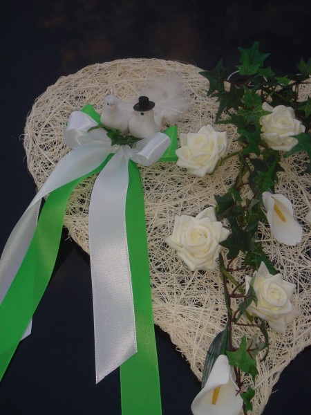 Autodekoration " Jennifer " mit Calla & Rosen AU0003 - grün, weiß