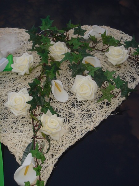 Autodekoration " Jennifer " mit Calla & Rosen AU0003 - grün, weiß
