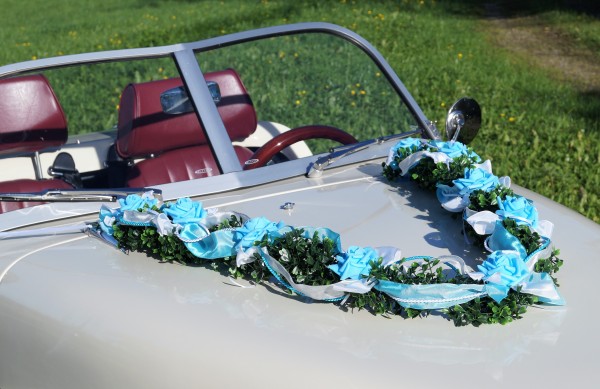 Autoschmuck Girlande " Ivy " AU0008 - türkis, hellbau