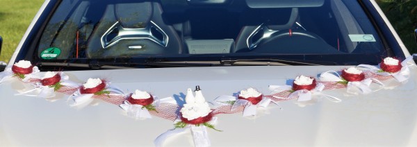 Autoschmuck " Lilly " AU0017 - bordeaux, weiß