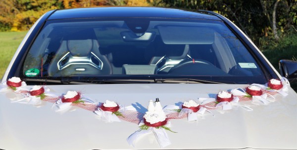 Autoschmuck " Lilly " AU0017 - bordeaux, weiß