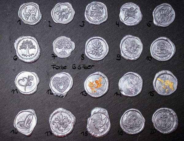 Wachssiegel selbstklebend 10er Set WASS009 - Motiv 9 Olivenzweig