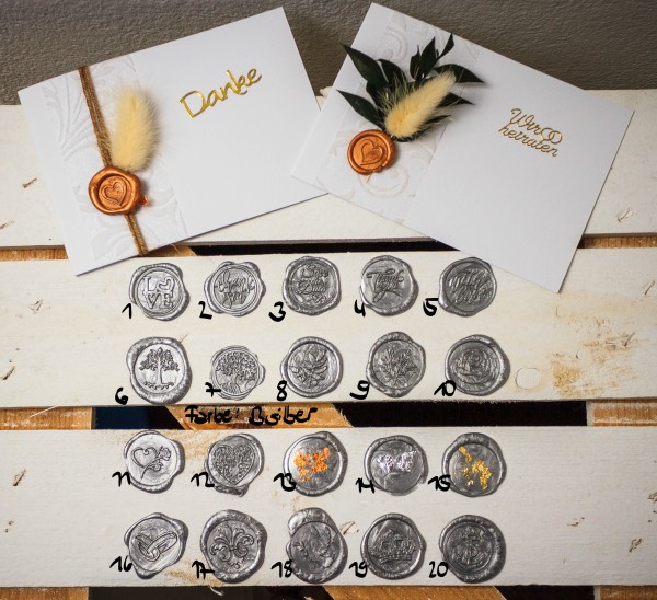 Wachssiegel selbstklebend 10er Set WASS009 - Motiv 9 Olivenzweig