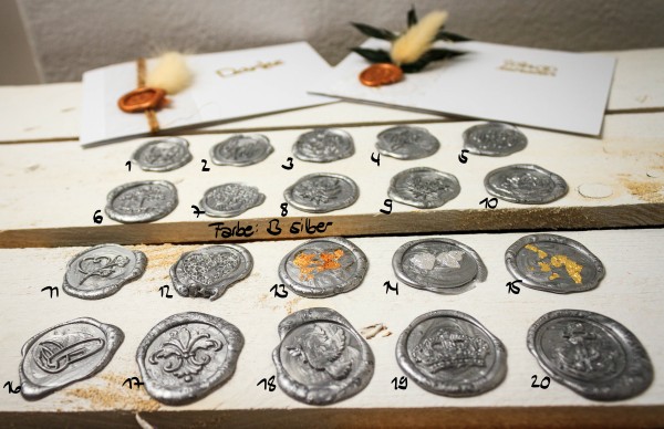 Wachssiegel selbstklebend 10er Set WASS009 - Motiv 9 Olivenzweig