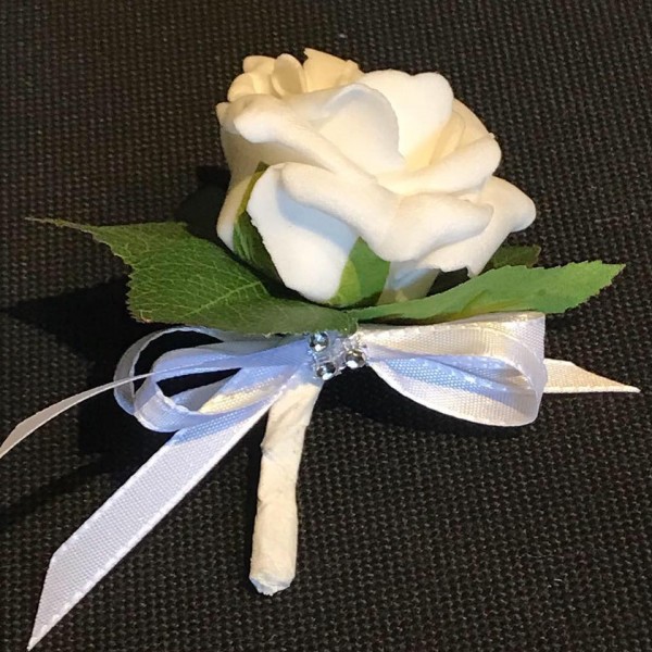 Bräutigamanstecker Anstecker Bräutigam " Maximilian " Hochzeit BA002 - weiß