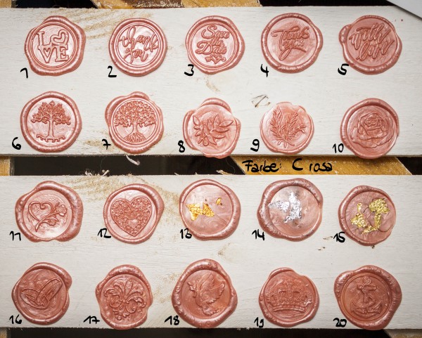 Wachssiegel selbstklebend 10er Set WASS016 - Motiv 16 Ringe