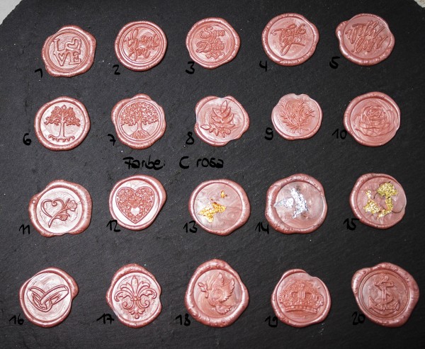 Wachssiegel selbstklebend 10er Set WASS016 - Motiv 16 Ringe