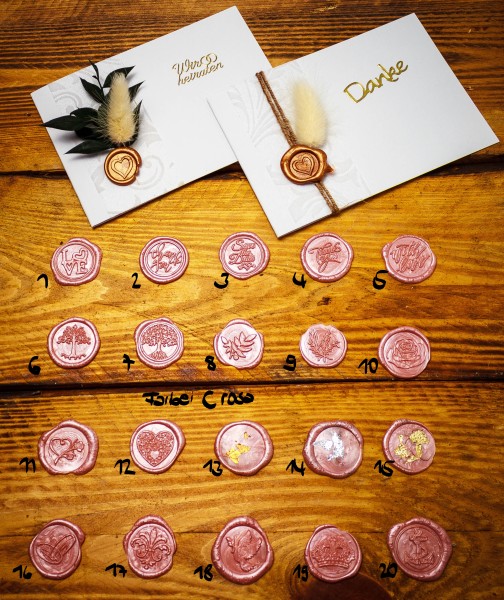 Wachssiegel selbstklebend 10er Set WASS016 - Motiv 16 Ringe