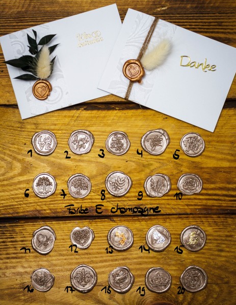 Wachssiegel selbstklebend 10er Set WASS004 - Motiv 4 Thank you2