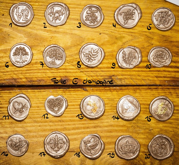 Wachssiegel selbstklebend 10er Set WASS004 - Motiv 4 Thank you2