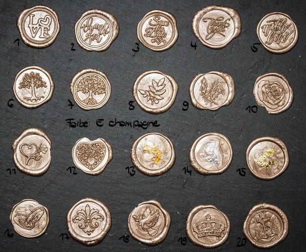 Wachssiegel selbstklebend 10er Set WASS004 - Motiv 4 Thank you2