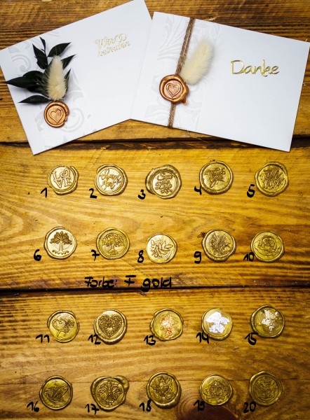 Wachssiegel selbstklebend 10er Set WASS016 - Motiv 16 Ringe