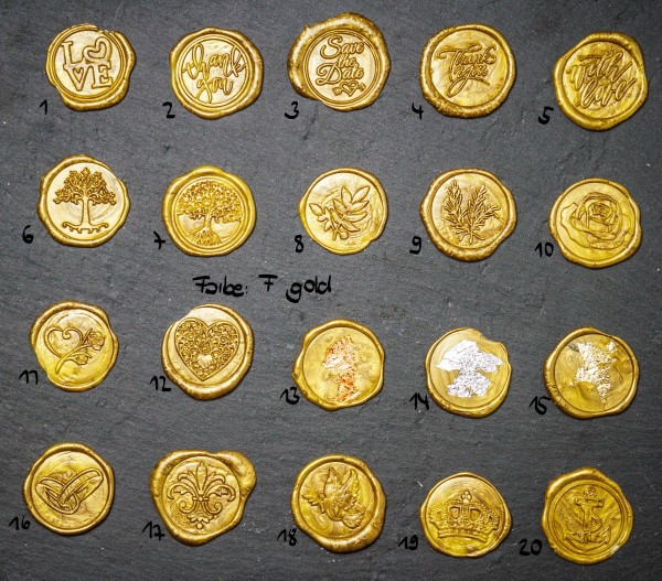 Wachssiegel selbstklebend 10er Set WASS016 - Motiv 16 Ringe