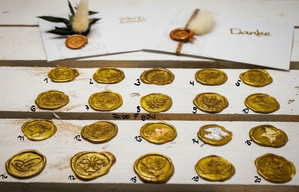 Wachssiegel selbstklebend 10er Set WASS016 - Motiv 16 Ringe