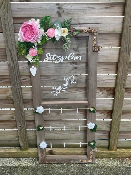 Fenster Vintage Deko HOCHZEIT Scheunenhochzeit SITZPLAN freie Trauung