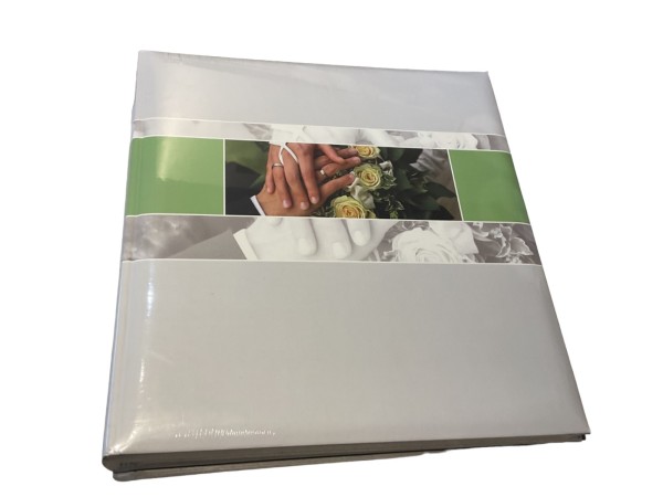 Gästebuch Hochzeit Eheringe, Hände, Brautstrauß GB0005 Fotoalbum grau