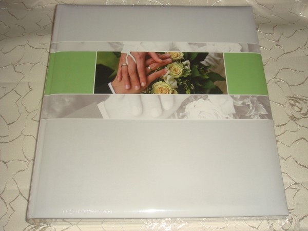 Gästebuch Hochzeit Eheringe, Hände, Brautstrauß GB0005 Fotoalbum grau