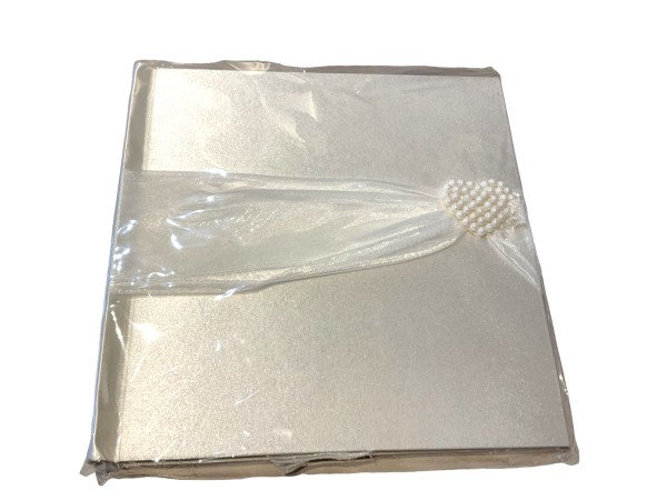 Gästebuch Hochzeit Herz Perlen GB0015 Fotoalbum weiß perlmutt