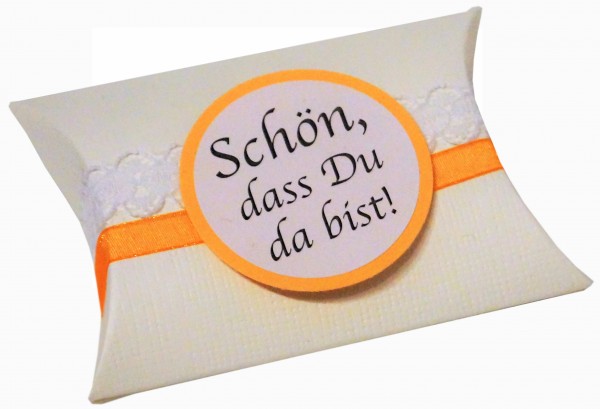 Gastgeschenke Mandeln Vintage Spitze Hochzeit Taufe Kommunion Konfirmation GG0051 orange