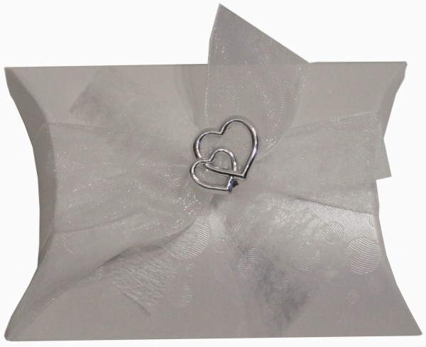 Gastgeschenke Mandeln Doppel HERZ Hochzeit Taufe Kommunion Konfirmation GG0093 weiss