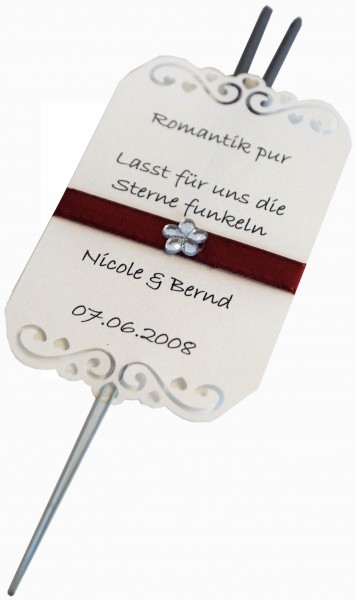 Wunderkerzen zur Hochzeit personalisiert Gastgeschenke GG0099 10 Stück