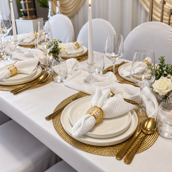 Dekoset GOLDEN – zeitlos & elegant | Verleih ab 4 € pro Person