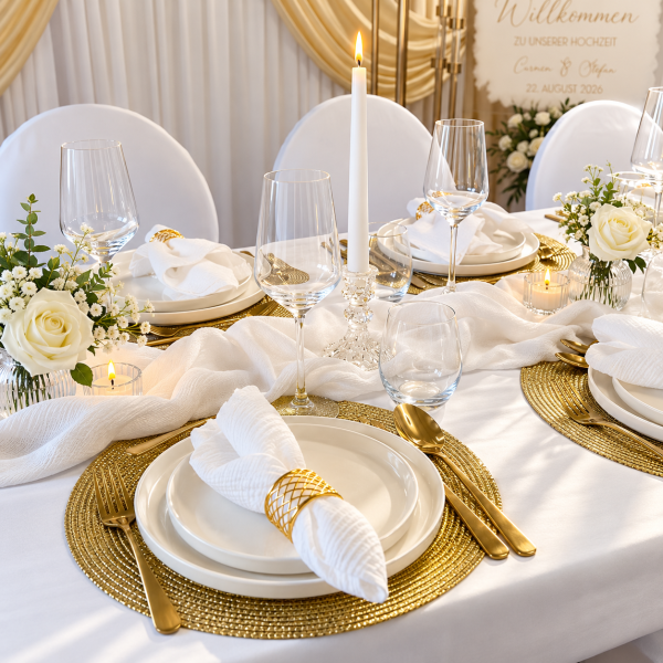 Dekoset GOLDEN – zeitlos & elegant | Verleih ab 4 € pro Person