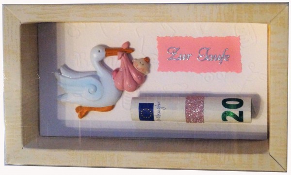 Geldgeschenk Gutschein zur Taufe Geburt Mädchen GS003