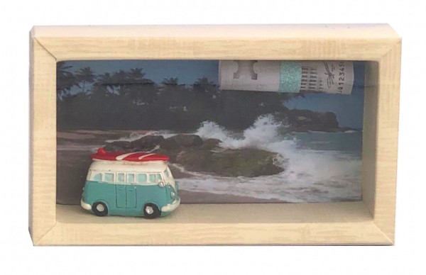 Geldgeschenk Gutschein Bulli surfen Strand GS058
