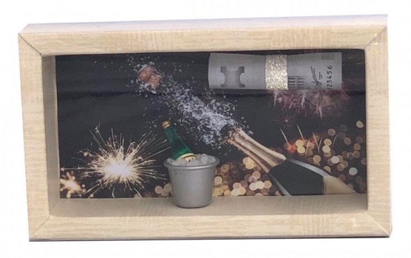 Geldgeschenk Gutschein Party Jubiläum Silvester GS061Sekt Champagner