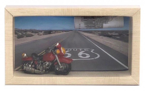 Geldgeschenk Gutschein Motorrad Route 66 GS066