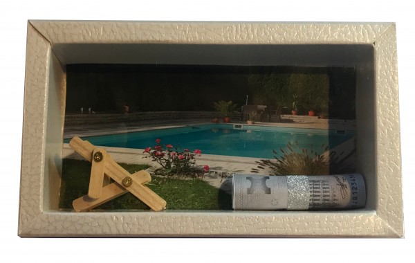 Geldgeschenk Gutschein Liegestuhl Pool GS093