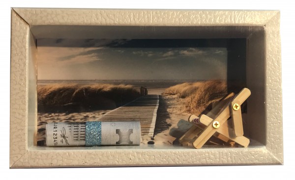 Geldgeschenk Gutschein Liegestuhl Strand GS094