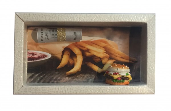 Geldgeschenk Gutschein Burger Pommes Diner GS110