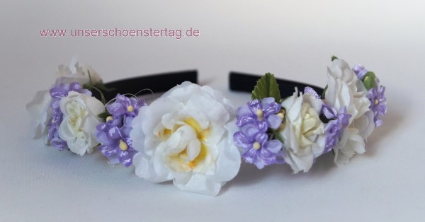 Haarschmuck Haarreif Braut Hochzeit Kommunion Blumenkinder HS0018