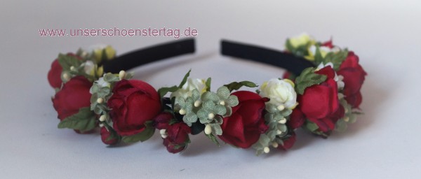 Haarschmuck Haarreif Braut Hochzeit Kommunion Blumenkinder HS0021