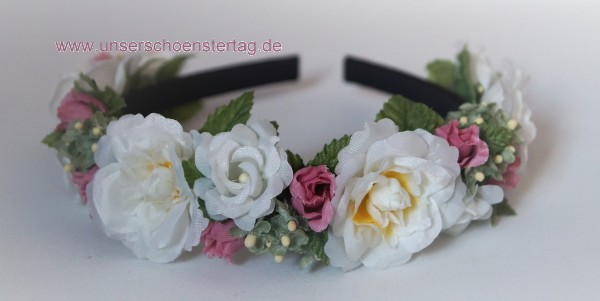 Haarschmuck Haarreif Braut Hochzeit Kommunion Blumenkinder HS0023